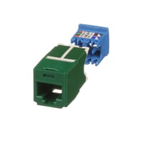 CJ6X88TGGRPanduit® 10Gig™ PanNet® TX6A™ CJ6X88TGGR 8-Position 8-Wire Universal TG Style Unshielded Jack Module, Cat 6A RJ45/Mini-Com® Module, 1 Port, ABS/Polycarbonate, Green