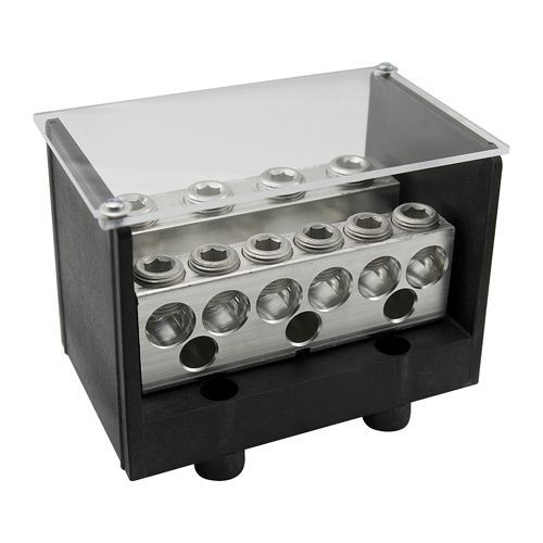 PDB-22-350-1ILSCO® ClearChoice® PDB-11-2/0-3 Type PDB Mechanical Medium Power Distribution Block, 600 VAC, 175 A, 3 Poles, 14 to 2/0 AWG Wire, Aluminum Alloy