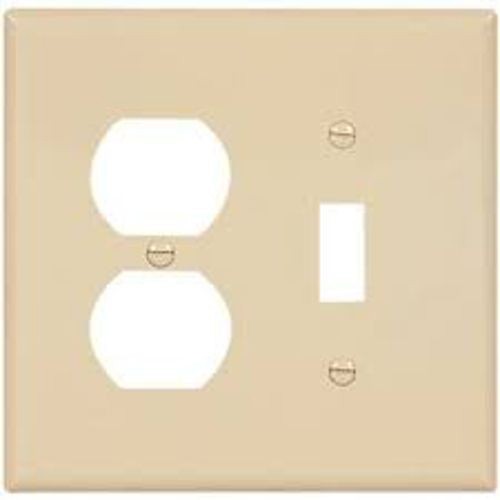 EATON Arrow Hart™ Eaton Wiring Devices 2038V-BOX 2000 Mid-Sized Combination Wallplate, 2 Gangs, 4.87 in H x 4.94 in W, Thermoset, Ivory