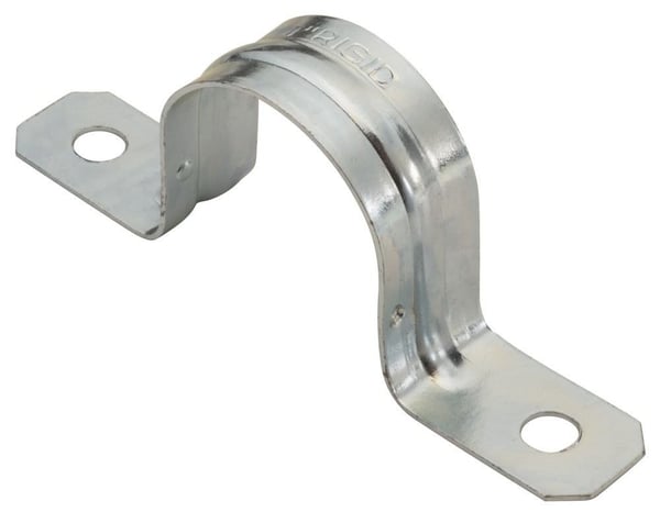 546Southwire - Topaz 544 2-Hole Conduit Strap, 1-1/4 in, For Use With IMC and Rigid Conduit, Steel, Zinc Plated
