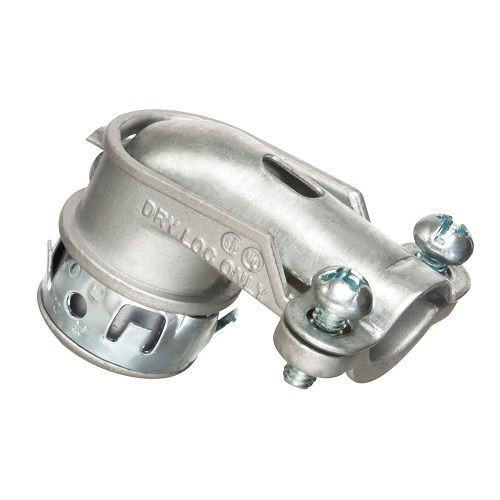 Arlington 850 2-Screw Cable Connector, 3/8 in Trade, 1/2 in Knockout, 0.44 to 0.75 in Cable Openings, Die Cast Zinc