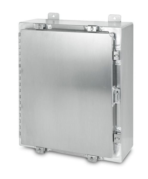 AB-24248NFAAustin Electrical Enclosures AB-24248NFA Aluminum Enclosure, 24 in H x 24 in W x 8 in D, Continuous Hinged/Gasketed/Padlockable/HASP cover, NEMA 4X Nema Rating, Aluminum