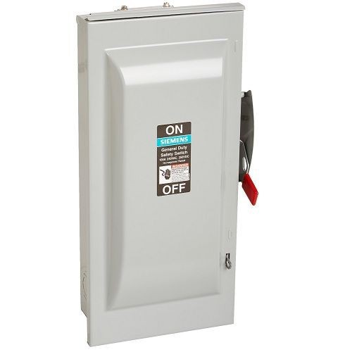Siemens GF323NR Type VBII Enclosed Fusible General Duty Low Voltage Single Throw Safety Switch With Neutral, 240 VAC, 100 A, 7-1/2 hp, 20 hp, TPST Contact, 3 Poles