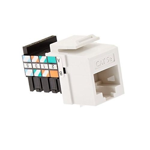 KMJA5E12OCC® KMJA5E12 8-Position Modular Jack, Cat 5e Module, Keystone Mount, Thermoplastic, Bright White