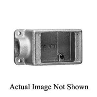 FSX2EATON Crouse-Hinds Condulet® FST2 3-Entry Shallow Device Box, 3/4 in Trade, 1 Gang, Feraloy® Iron Alloy, Aluminum Acrylic Painted/Electro-Galvanized