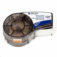 M21-125-C-342Brady® PermaSleeve® M21-125-C-342 BMP®21 Heat Shrink Tubing Cartridge Label, 7 ft L x 0.235 in W, Black on White, B-342 Polyolefin