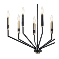 52349BKKichler® 52349BK Armand™ Contemporary Style Non-Dimmable Chandelier, (8) B Incandescent Lamp, 60 W Fixture, 120 V, Black Housing