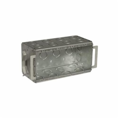 698BRACO® Block-Loc® 698B Non-Gangable Masonry Box, Steel, 89.8 cu-in Capacity, 4 Gangs, 4 Outlets, 24 Knockouts