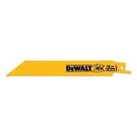 DeWALT® DW4811B Straight Back Reciprocating Saw Blade, 6 in L x 3/4 in W, 18 TPI, Bi-Metal Body, Universal Tang