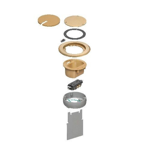 Arlington IN BOX™ FLBC4560DMB Recessed Floor Box Cover Kit, 5.7 in Dia, Brass/Plastic