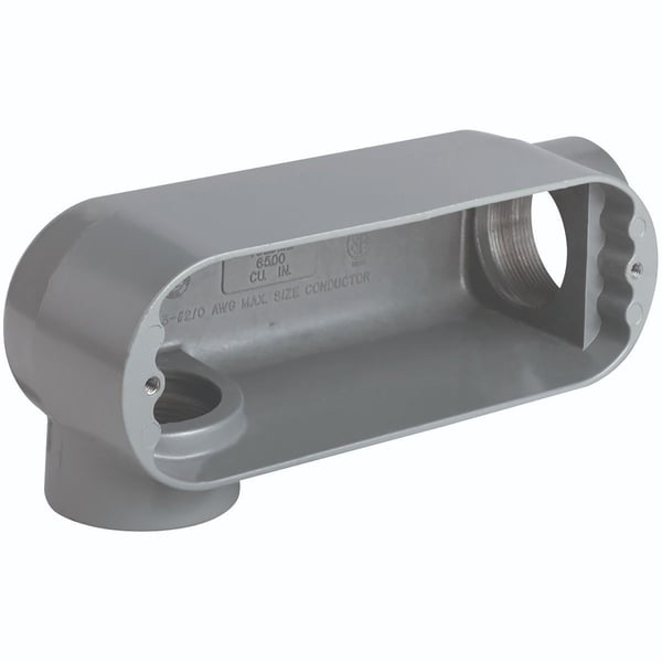 Killark® Duraloy® 5 OLR-6 O Series Type LR Conduit Body, 2 in Hub, 70 cu-in Capacity, Aluminum, Powder Coated