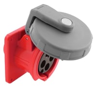 HBL430R7WHUBBELL® HBL430R7W Watertight Pin and Sleeve Receptacle, 480 VAC, 30 A, 3 Poles, 4 Wires, Red
