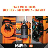 54816MBKlein® 54816MB Multi-Hook Rail Attachment, For Use With MODbox™ Rail System Components, Hard Plastic, Dark Gray
