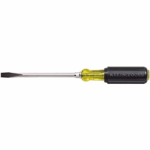 Klein® Cushion-Grip® 602-10 Heavy Duty Screwdriver, 3/8 in Keystone Point, Steel Shank, 15-7/16 in OAL, Rubber Handle, Polished Chrome, ASME B107.52, ANSI Specified