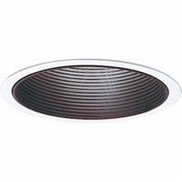 Progress Lighting® P8063-31 Utilitarian/Commodity Step Baffle Trim, 6-11/32 in ID x 7-3/4 in OD, Incandescent Lamp, For Use With 6 in IC/Non-IC Rated Recessed Shallow Housing, Aluminum