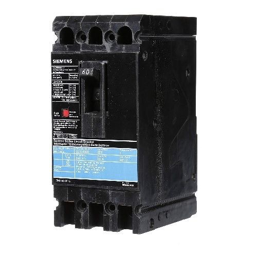 Sentron™ ED23B060L Type ED2 Low Voltage Molded Case Circuit Breaker, 240 VAC/125/250 VDC, 60 A, 10 kA, 3 Poles, Thermal Magnetic Trip