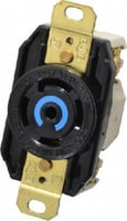 HBL2810Hubbell, Twist Lock Receptacle, 4 Pole, 5 Wire, 30 Ampere, 120/208 Volts, NEMA L21-30R, Black