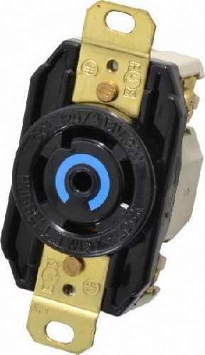 HBL2810Hubbell, Twist Lock Receptacle, 4 Pole, 5 Wire, 30 Ampere, 120/208 Volts, NEMA L21-30R, Black