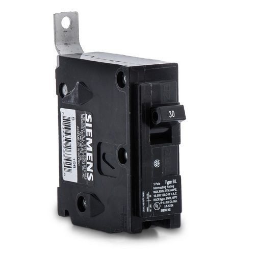 Siemens B130 Type BL Low Voltage Molded Case Circuit Breaker, 120 VAC, 30 A, 10 kA Interrupt, 1 Poles, Thermal/Magnetic Trip