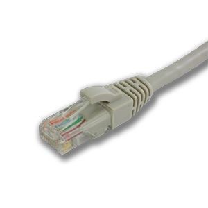 Quiktron® 570-100-003 Value Snagless Booted Patch Cord, Cat 5, 24 AWG Stranded Copper Conductor, 3 ft L Cord, Gray