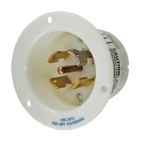 HBL2815Wiring Device-Kellems Insulgrip® Twist-Lock® HBL2815 Standard Flanged Inlet, 120/208 VAC, 30 A, 4 Poles, 5 Wires, White