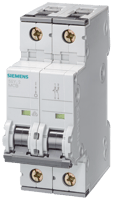 5SY6220-7Siemens Sentron™ 5SY5210-7 Miniature Supplementary Protector, 230/400 VAC, 10 A, 10 kA Interrupt, 2 Poles, Thermal/Magnetic Trip