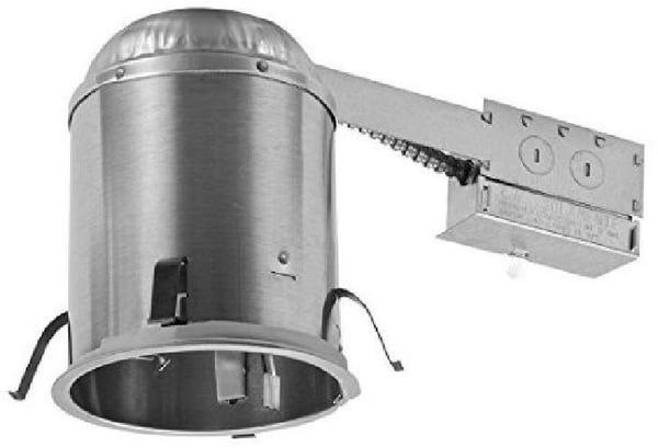 Halo H7RICT H7 Series Line Voltage Remodel Recessed Lighting Housing, Incandescent Lamp, IC Insulation, 120 VAC, 6-1/2 in Ceiling Opening, Aluminum Housing