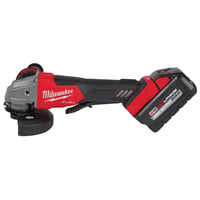2880-22Milwaukee® 2880-22 M18™ FUEL™ Cordless Angle Grinder Kit, 5 in Dia Wheel, 5/8-11 UNC Arbor/Shank, 18 V, M18™ Lithium-Ion Battery, 2 Batteries, Paddle Switch