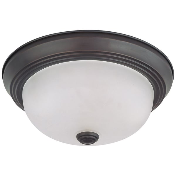 60/3145SATCO® 60/3145 Small Transitional Ceiling Light, (2) A-19 Incandescent Lamp, 120 VAC, Mahogany Bronze Housing