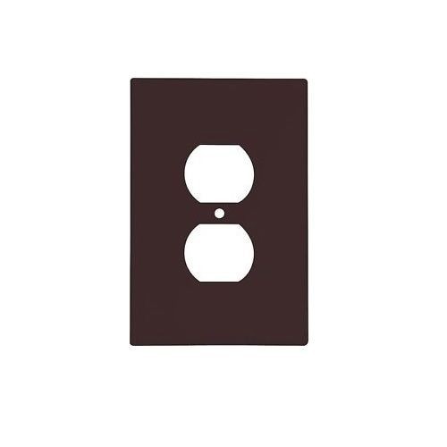 EATON Arrow Hart™ Eaton Wiring Devices 2142B-BOX 2000 Oversized Standard Receptacle Wallplate, 1 Gangs, 5-1/4 in H x 3-1/2 in W, Thermoset, Brown