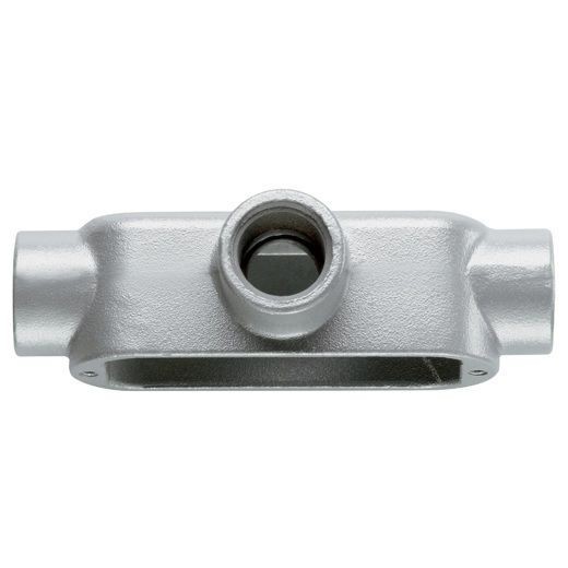 O-Z/Gedney Spec 5™ T-75 Type T Conduit Outlet Body, 7 cu-in, Malleable Iron, Aluminum Enamel/Zinc Electroplated