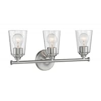 60/7183NUVO® by SATCO 60/7183 Bransel Dimmable Transitional Vanity Fixture, (3) A19 Incandescent Lamp, 120 V, Brushed Nickel Housing