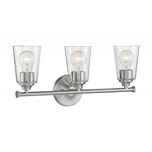 60/7183NUVO® by SATCO 60/7183 Bransel Dimmable Transitional Vanity Fixture, (3) A19 Incandescent Lamp, 120 V, Brushed Nickel Housing
