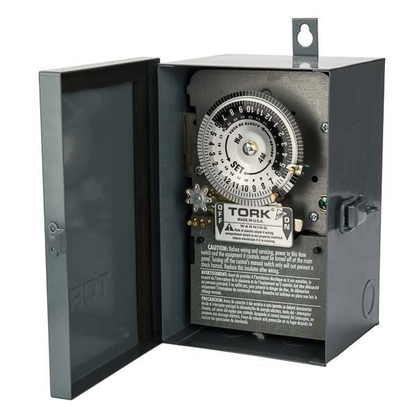 NSI Tork® 7300 7000 Skip-A-Day ON/OFF Mechanical Time Switch, 24 hr Setting, 120 VAC, 2 hp, 3PST Contact, 3 Poles