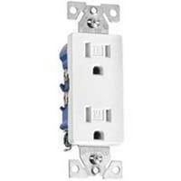 EATON Eaton Wiring Devices TR1107W-BOX TR1107 Decorator Duplex Tamper-Resistant Straight Blade Receptacle, 125 VAC, 15 A, 2 Poles, 3 Wires, White