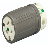 Ericson® Perma-Link® 1630-CH 1-Phase Straight Blade Connector With Gray Cover, 125 VAC, 15 A, 2 Poles, 3 Wires, White