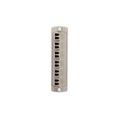 Leviton® OPT-X® 5F100-2IL SDX Precision Molded Fiber Optic Adapter Plate, LC Duplex End A, LC Duplex End B, (12) 62.5/125 um OM1 Multi-Mode Fiber, Zirconia Ceramic Connector