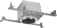 Halo AIR-TITE® H99ICAT Line Voltage New Construction Shallow Recessed Lighting Housing, Incandescent Lamp, IC Insulation, 120 VAC, 4-3/8 in Ceiling Opening, Aluminum Housing