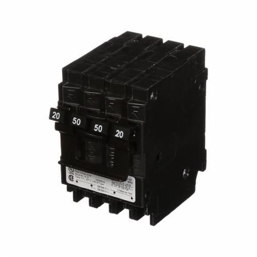 Q22050CT2Siemens Q22050CT2 Low Voltage Miniature Quadplex Residential Molded Case Circuit Breaker, 120/240 VAC, 20 to 50 A, 10 kA Interrupt, 2 Poles, Thermal/Magnetic Trip