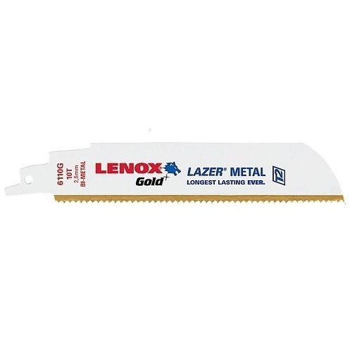 Lenox® Gold® Lazer® 21093 Power Arc Curved Reciprocating Saw Blade, 6 in L x 1 in W x 0.042 in THK, 10 TPI