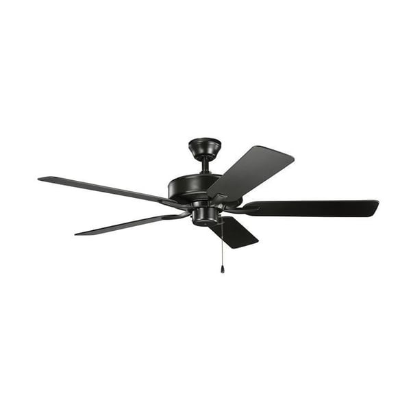 330015SBKKichler® 330015SBK Basics™ Pro Patio Ceiling Fan, 52 in Blade, 12 deg Blade Pitch, Steel Housing, ABS Blade, 1522/4367 cfm Flow Rate