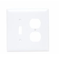 Pass & Seymour® TradeMaster® TPJ18-W Jumbo Combination Wallplate, 2 Gangs, White, 6 in, Thermoplastic