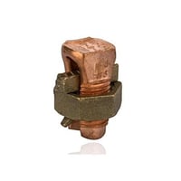 NSI N-6 Split Bolt Connector, 10 to 6 AWG Solid/Stranded Copper Conductor, 0.866 x 0.492 in, Copper