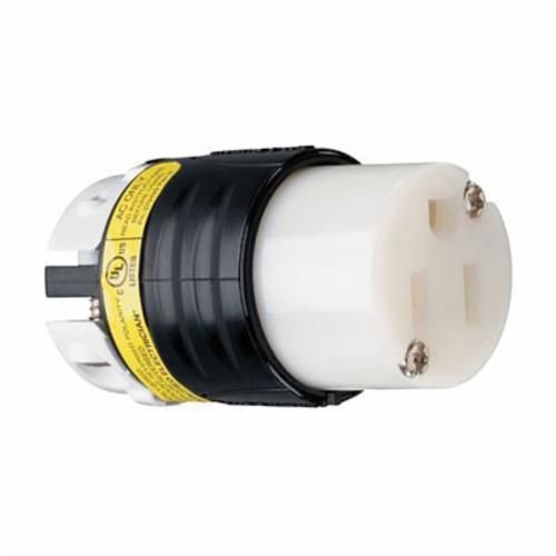 PS5269-XGCMPass & Seymour® PS5269-XGCM Straight Blade Connector, 125 VAC, 15 A, 2 Poles, 3 Wires, Black/White