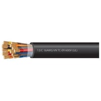 TRAY12/12Tray Cable, Stranded, 12 AWG, 12 Conductors, Copper, 600 Volts, Black, PVC