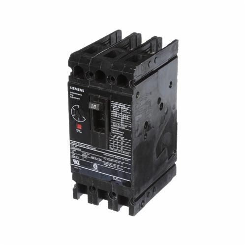 ED63A010Siemens Sentron™ ED63A010 Type ED6 Low Voltage Molded Case Circuit Breaker, 600 VAC/250 VDC, 10 A, 18 kA Interrupt, 3 Poles, Instantaneous/Thermal Magnetic Trip