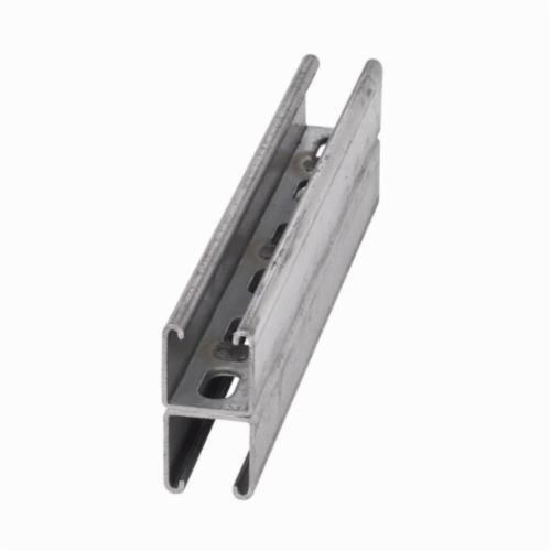 B22SHA-240GLVB-Line B22SHA-120HDG Back to Back Slotted Metal Framing Channel, 9/16 x 7/8 in Slots, 2 in Slot Spacing, 12 ga THK, 10 ft L