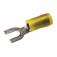 TN10-8FBURNDY® Insulug™ TN108F TN-F Smooth Fork Terminal, 12 to 10 AWG Conductor, 1.01 in L, Brazed Seam/Funnel Entry Barrel, Copper, Yellow