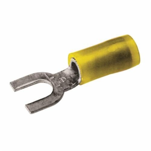 TN10-8FBURNDY® Insulug™ TN108F TN-F Smooth Fork Terminal, 12 to 10 AWG Conductor, 1.01 in L, Brazed Seam/Funnel Entry Barrel, Copper, Yellow