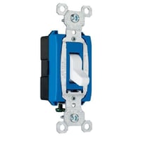 Pass & Seymour® CS15AC1W Heavy Duty Toggle Switch, 120/277 VAC, 15 A, 1/2, 2 hp Power Rating